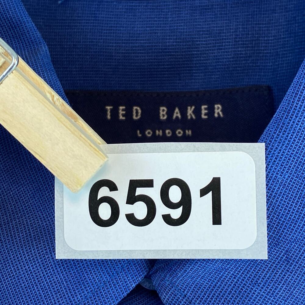 Ted Baker London Blue Long Sleeve Chest Pocket Button-Down Shirt Size Large/4 - Picture 11 of 12